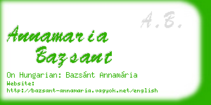 annamaria bazsant business card